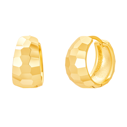 Gold Disco Hoop Huggies - Layer It Jewelry