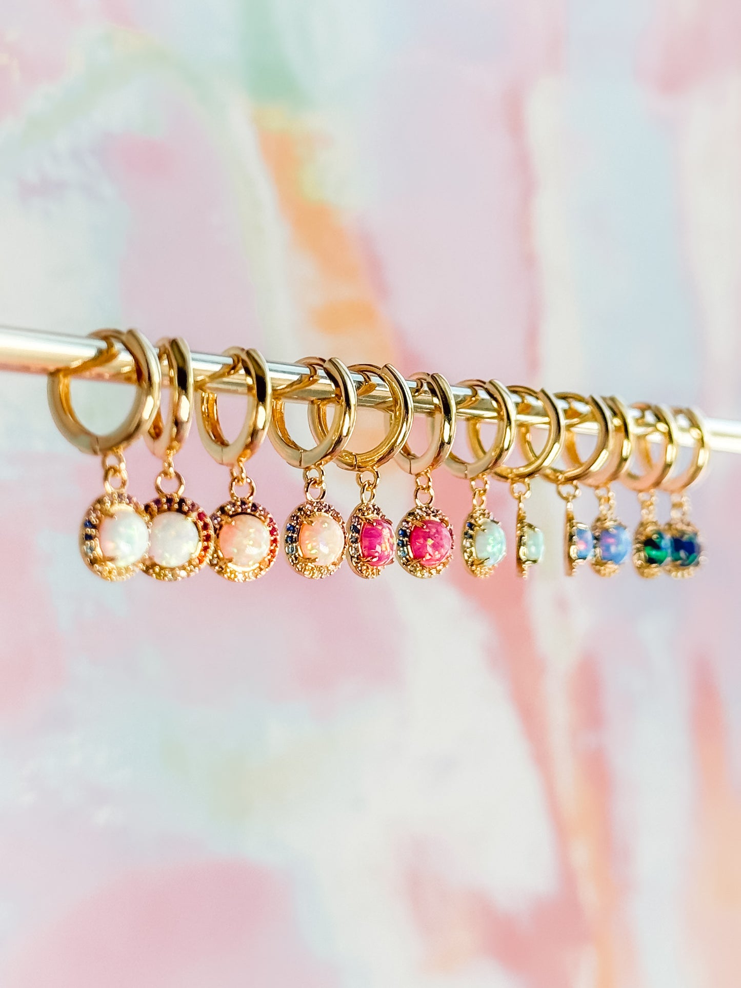 The Iris - Opal Huggie Earring - Layer It Jewelry