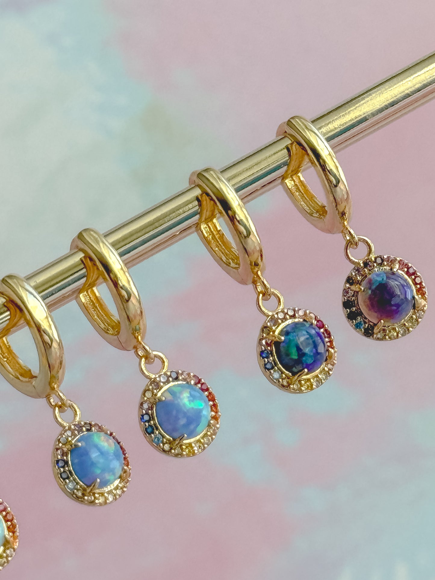 The Iris - Opal Huggie Earring - Layer It Jewelry