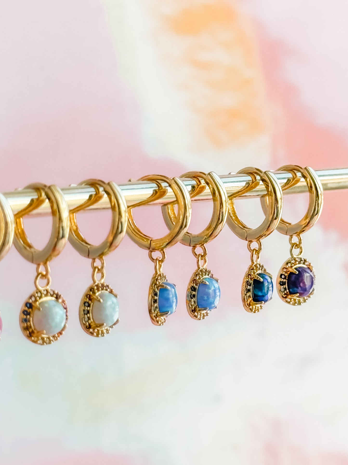 The Iris - Opal Huggie Earring - Layer It Jewelry