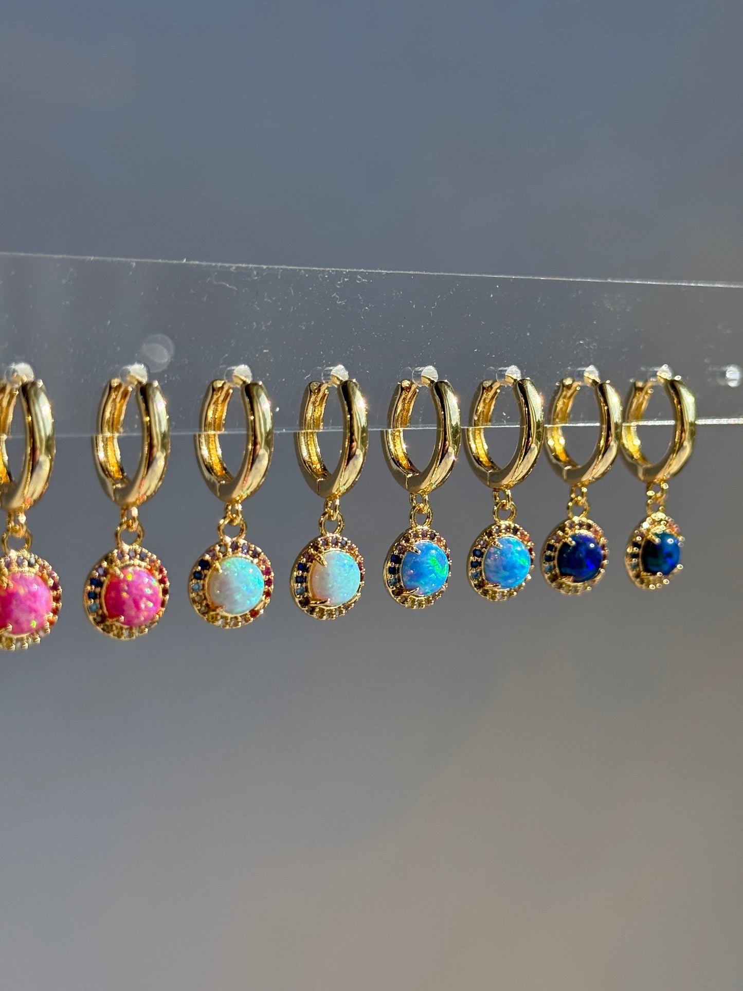 The Iris - Opal Huggie Earring - Layer It Jewelry