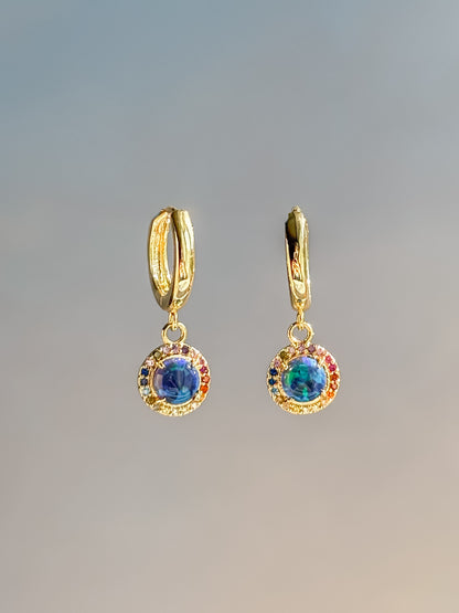 The Iris - Opal Huggie Earring - Layer It Jewelry