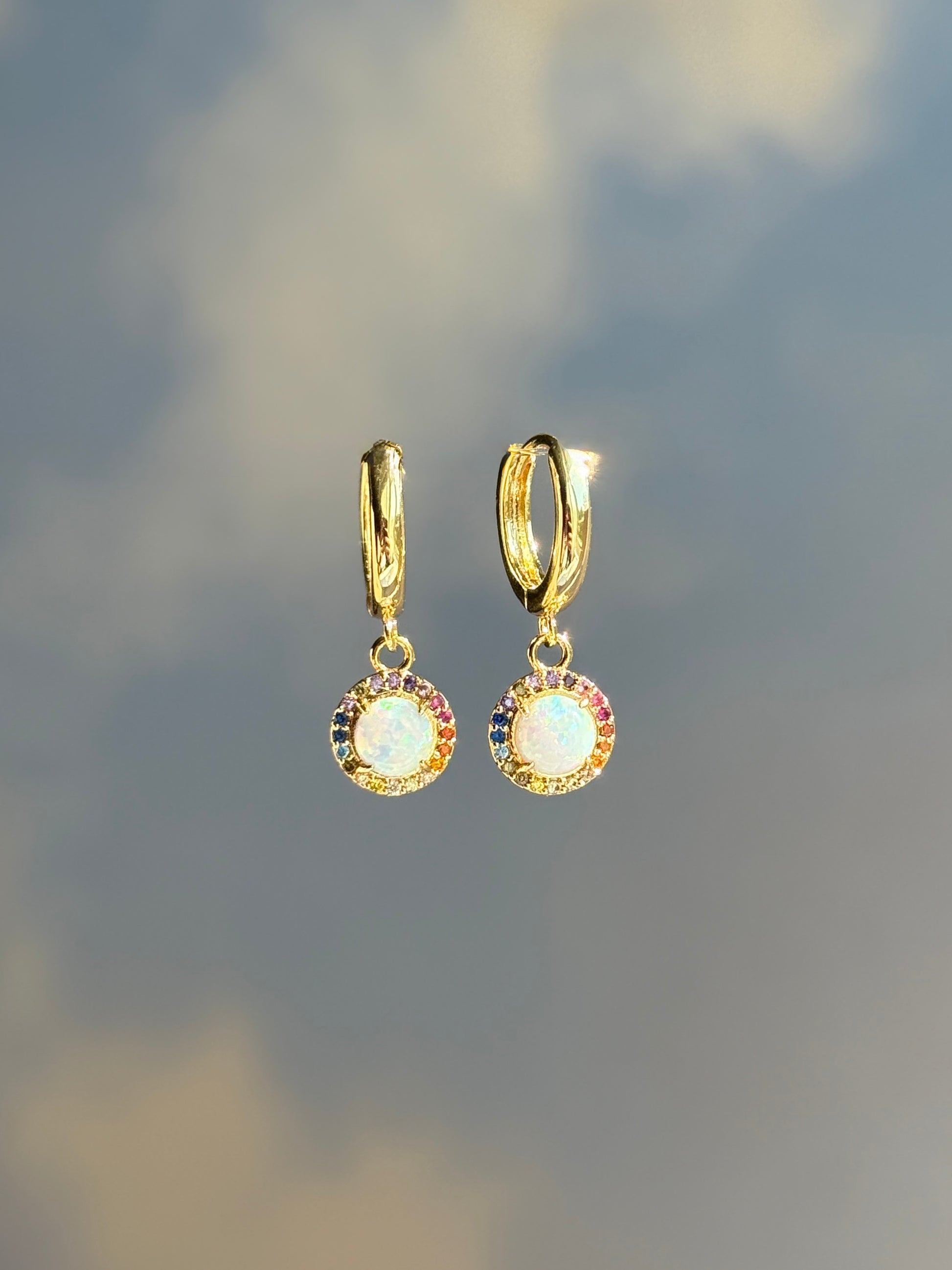 The Iris - Opal Huggie Earring - Layer It Jewelry