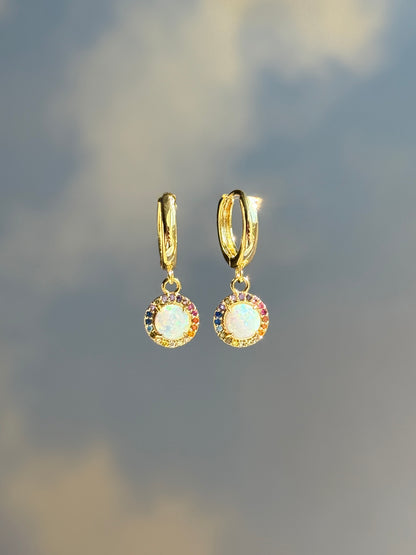 The Iris - Opal Huggie Earring - Layer It Jewelry