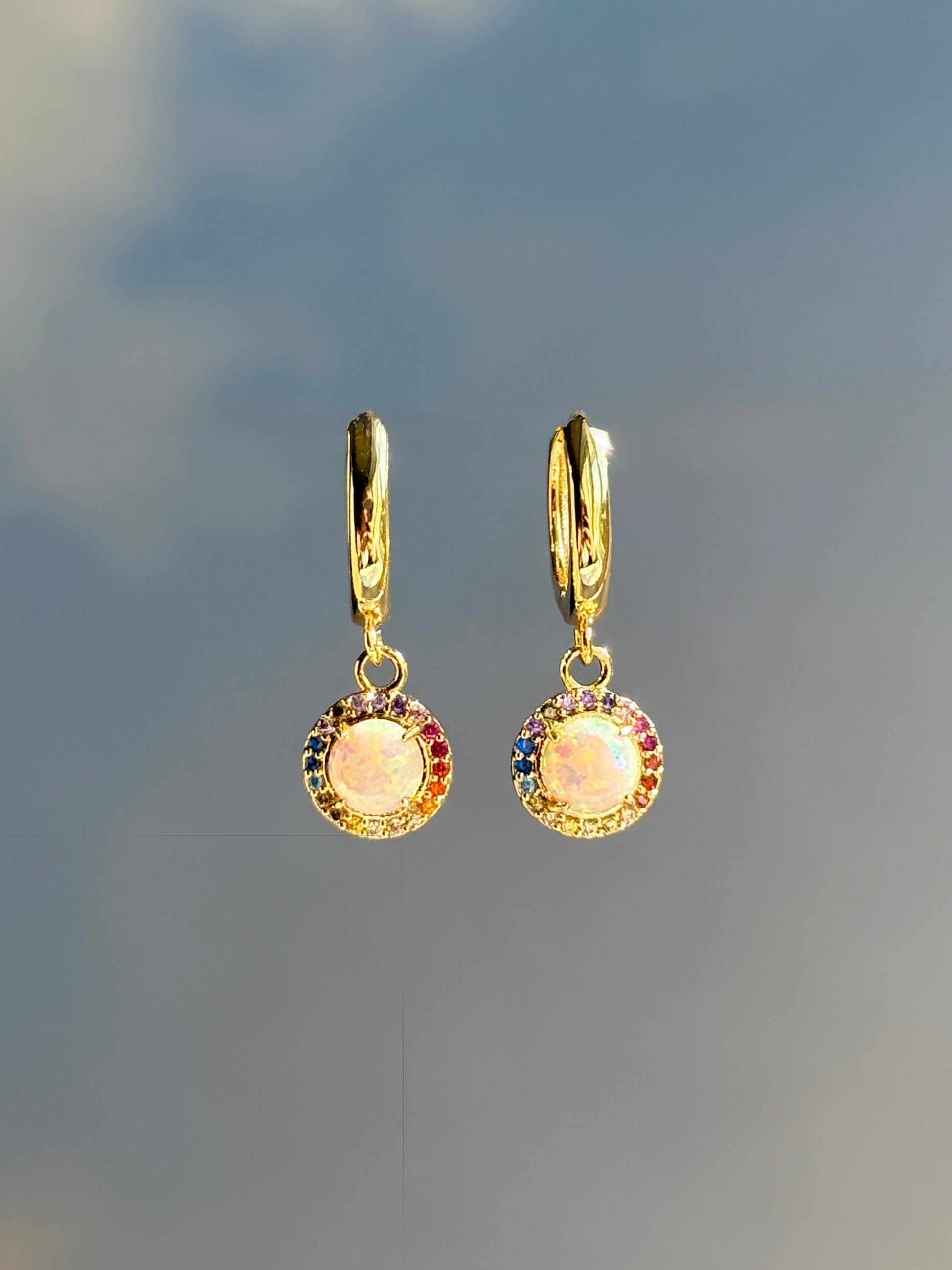 The Iris - Opal Huggie Earring - Layer It Jewelry