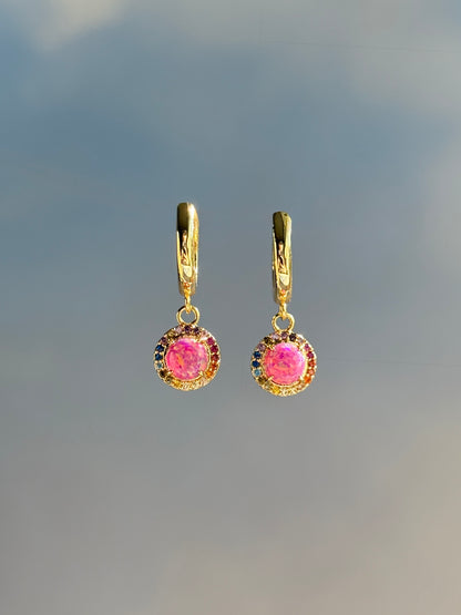 The Iris - Opal Huggie Earring - Layer It Jewelry
