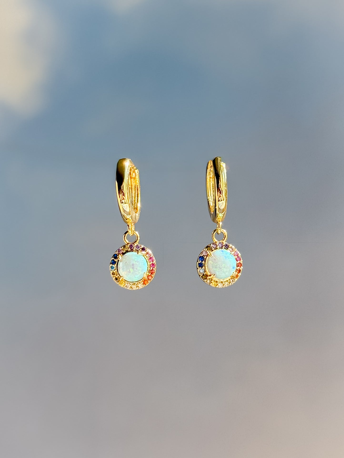 The Iris - Opal Huggie Earring - Layer It Jewelry
