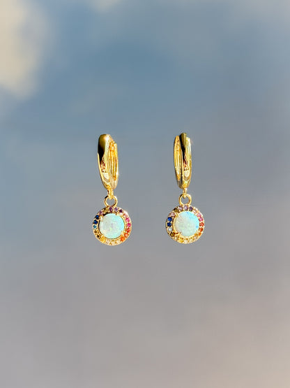 The Iris - Opal Huggie Earring - Layer It Jewelry