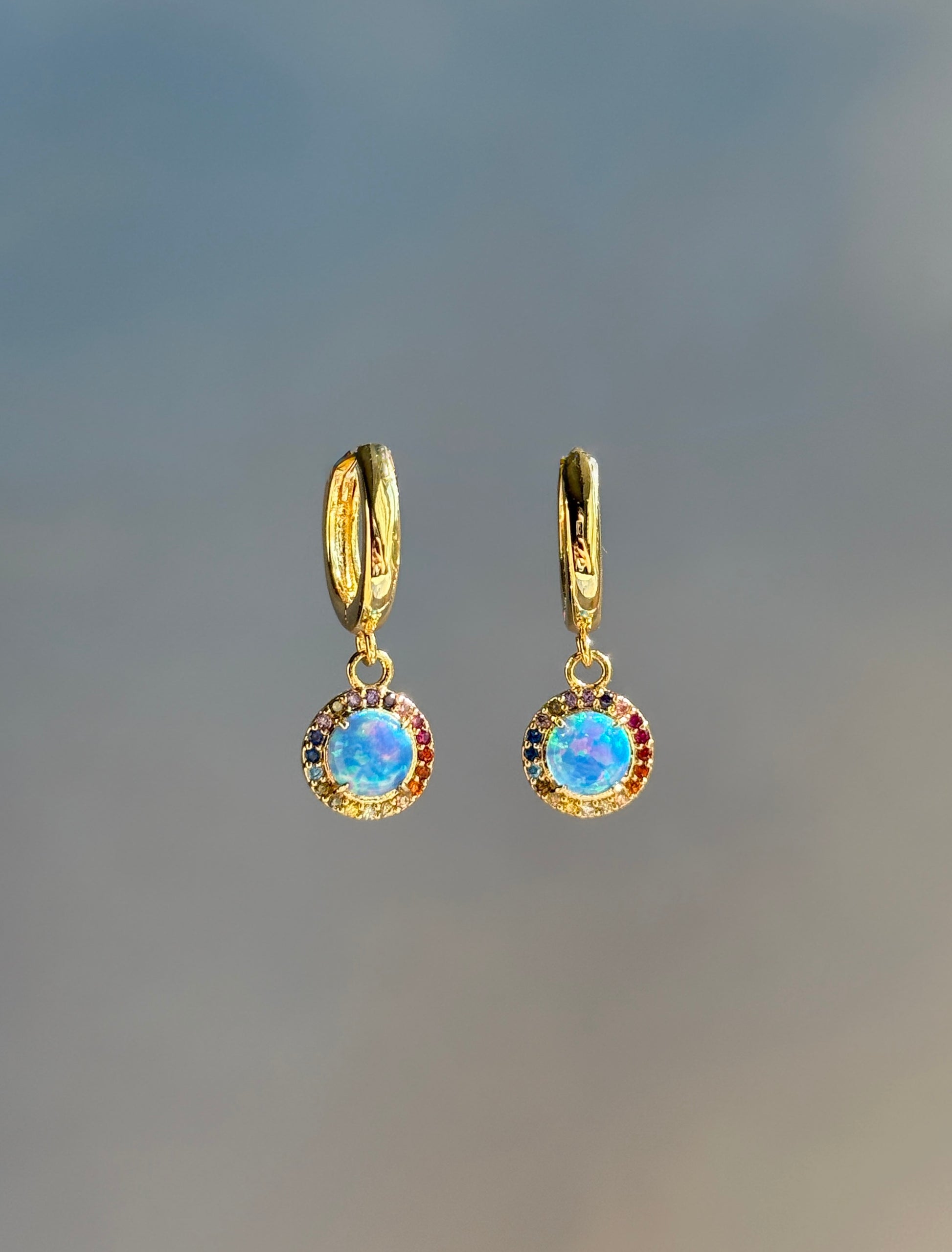 The Iris - Opal Huggie Earring - Layer It Jewelry