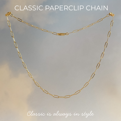 Gold Filled Classic Paperclip Chain Necklace - Layer It Jewelry