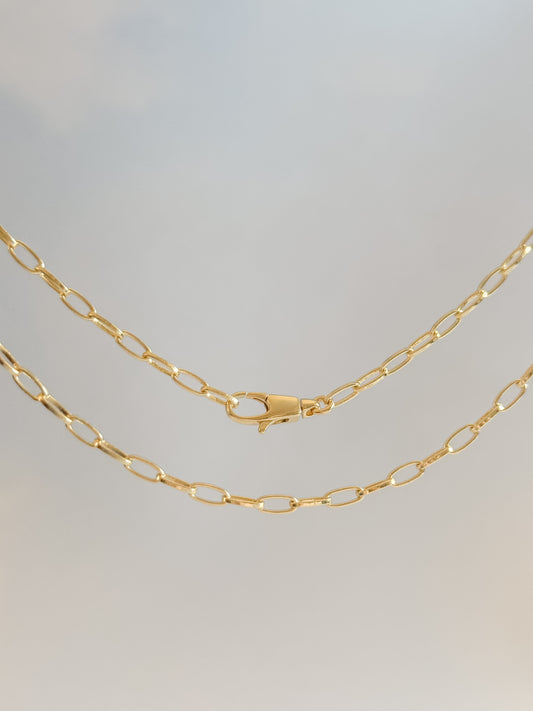 Gold Filled Petite Paperclip Chain Necklace - Layer It Jewelry