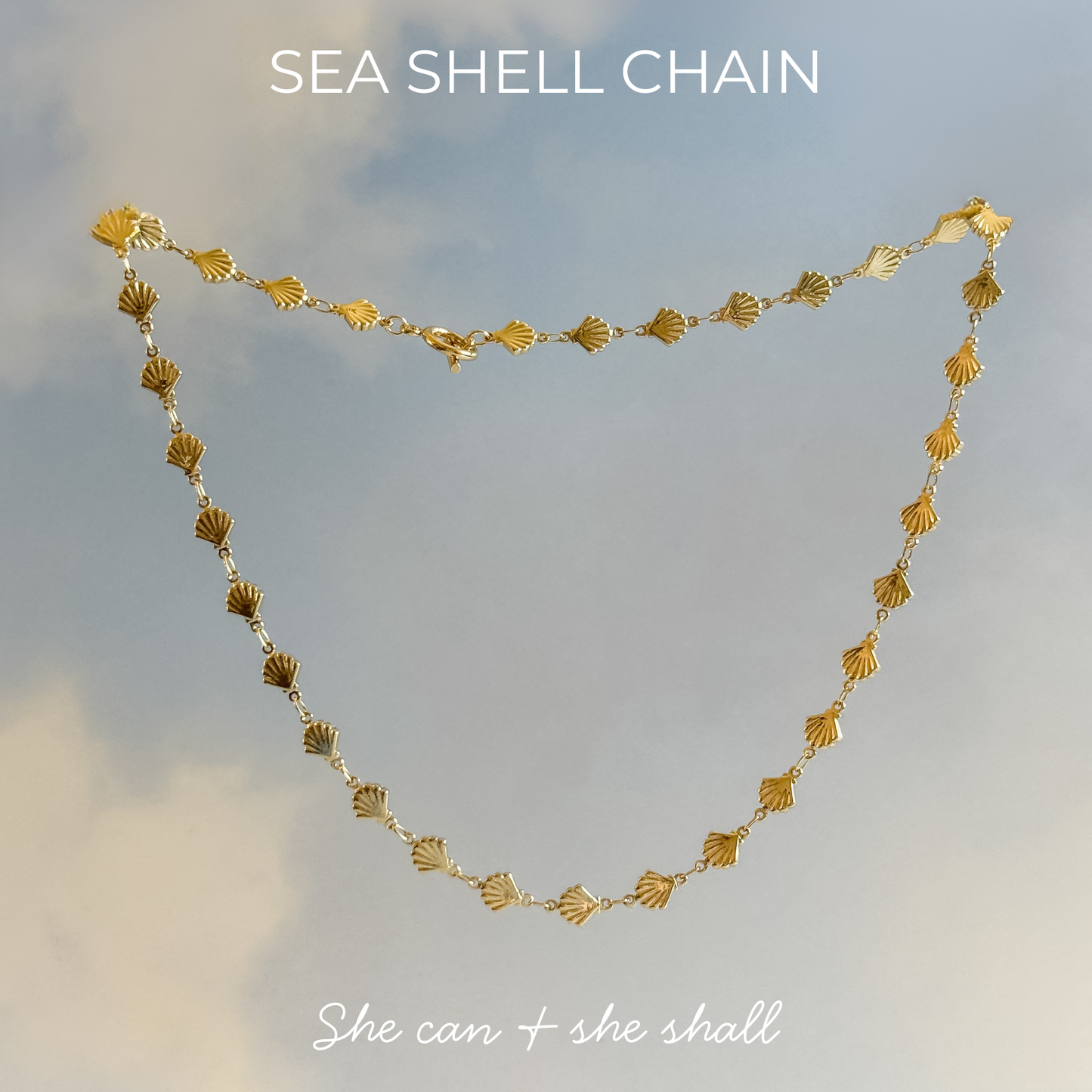Gold Filled Seashell Chain Necklace - Layer It Jewelry