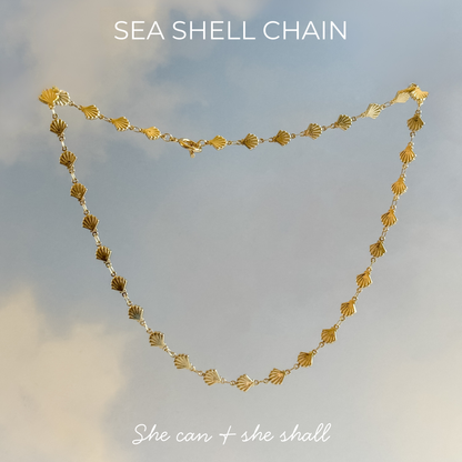 Gold Filled Seashell Chain Necklace - Layer It Jewelry