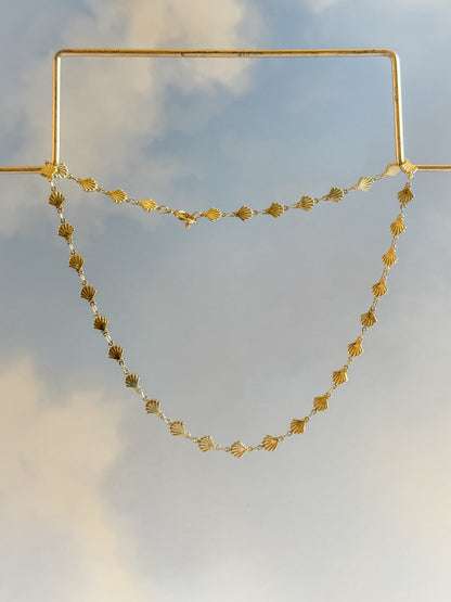 Gold Filled Seashell Chain Necklace - Layer It Jewelry
