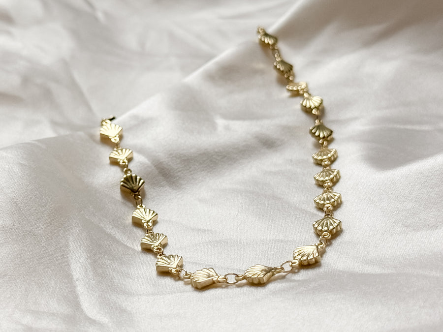 Gold Plated Seashell Chain Necklace