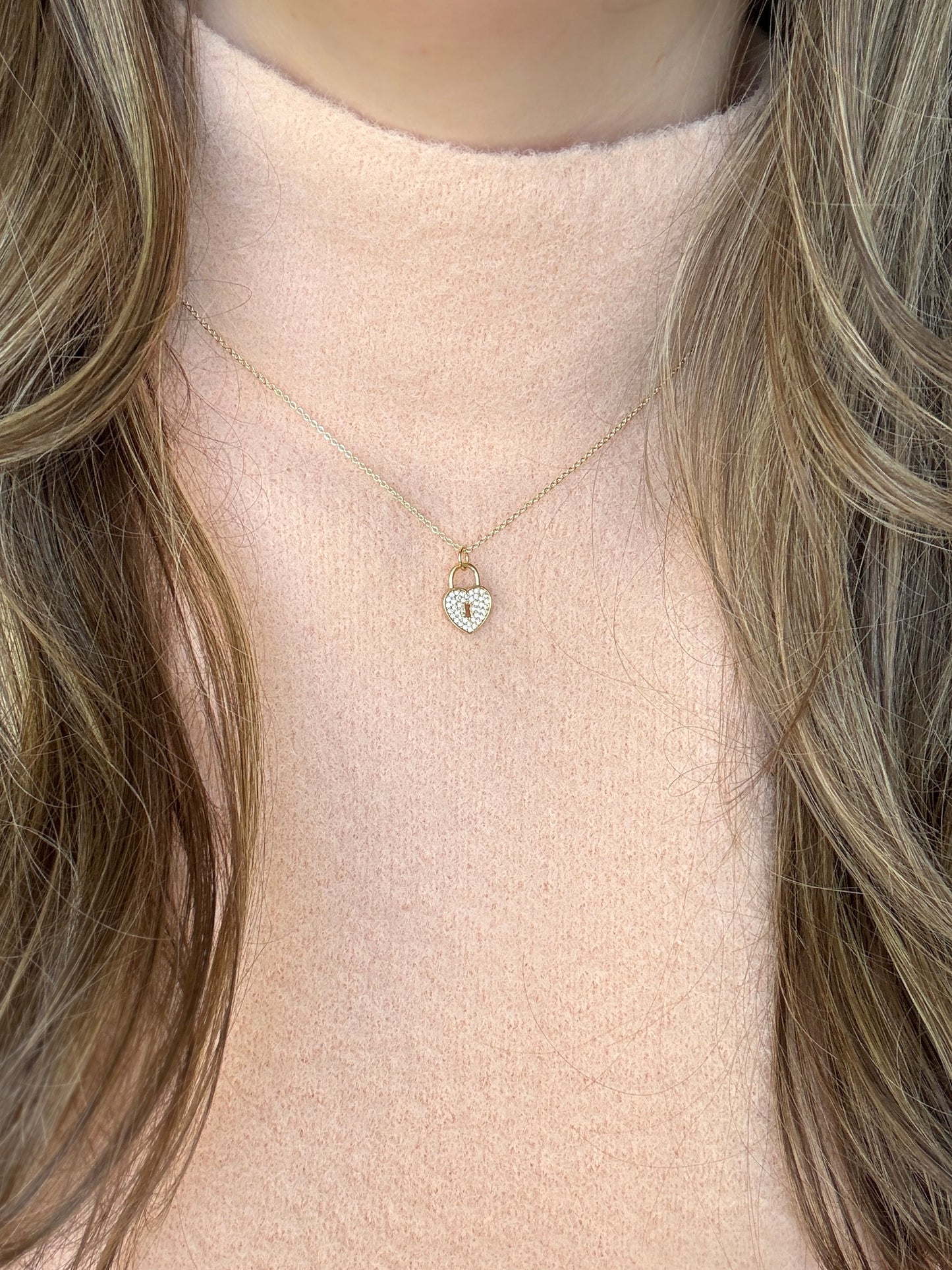 Mom & Mini Lock Heart Necklace Set - Layer It Jewelry