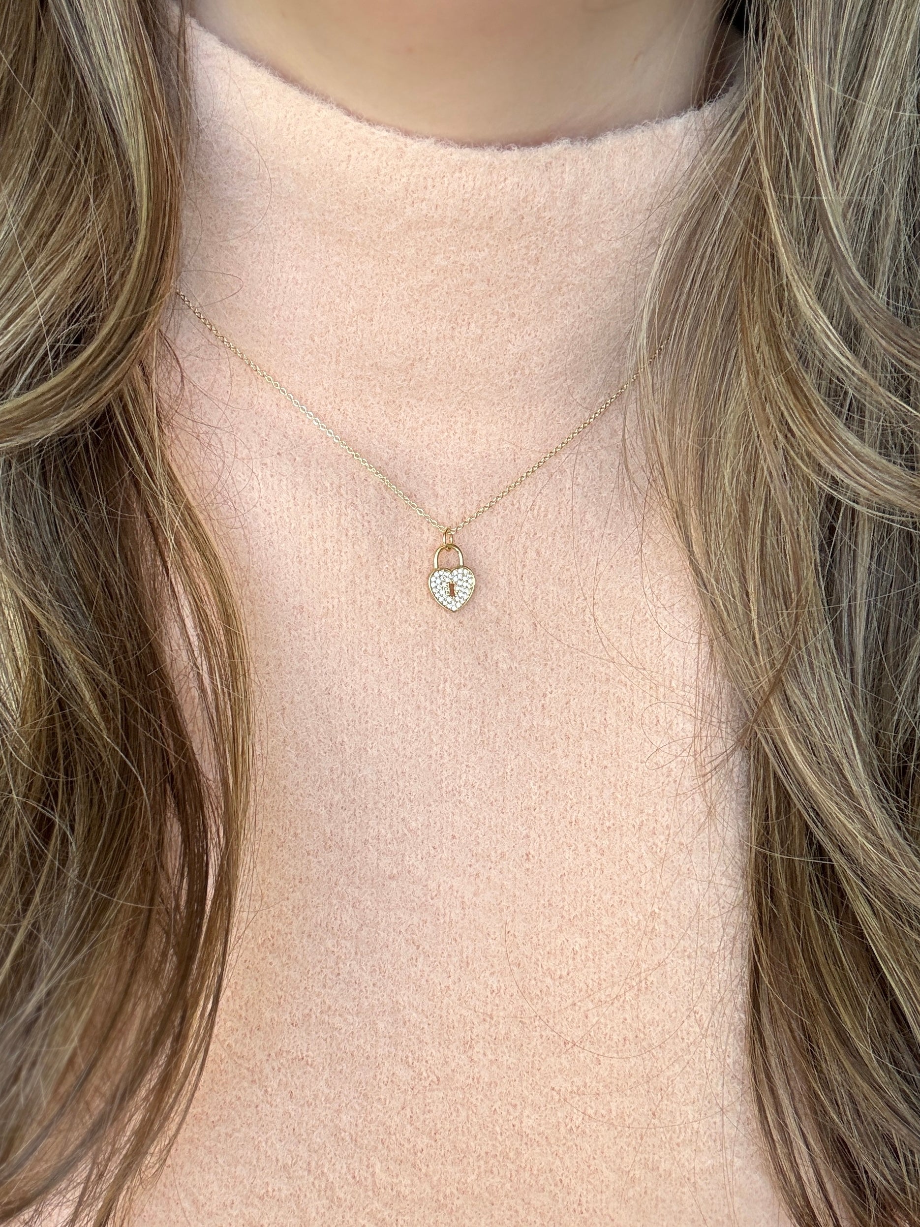 Mom & Mini Lock Heart Necklace Set - Layer It Jewelry