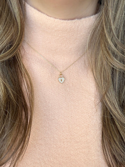 Mom & Mini Lock Heart Necklace Set - Layer It Jewelry