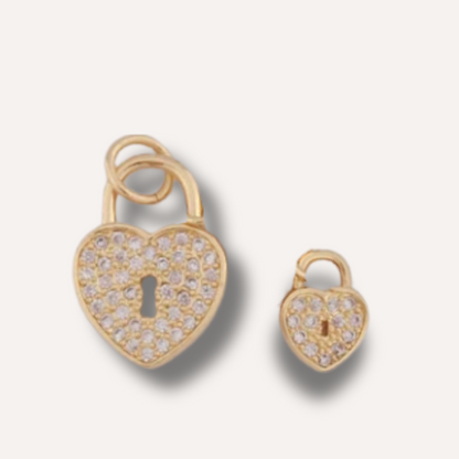Mom & Mini Lock Heart Necklace Set - Layer It Jewelry