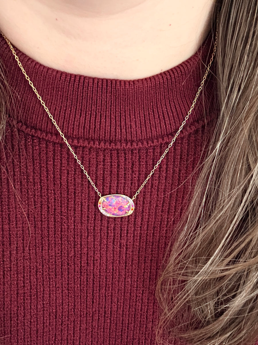 Lab Opal Aurora Necklace