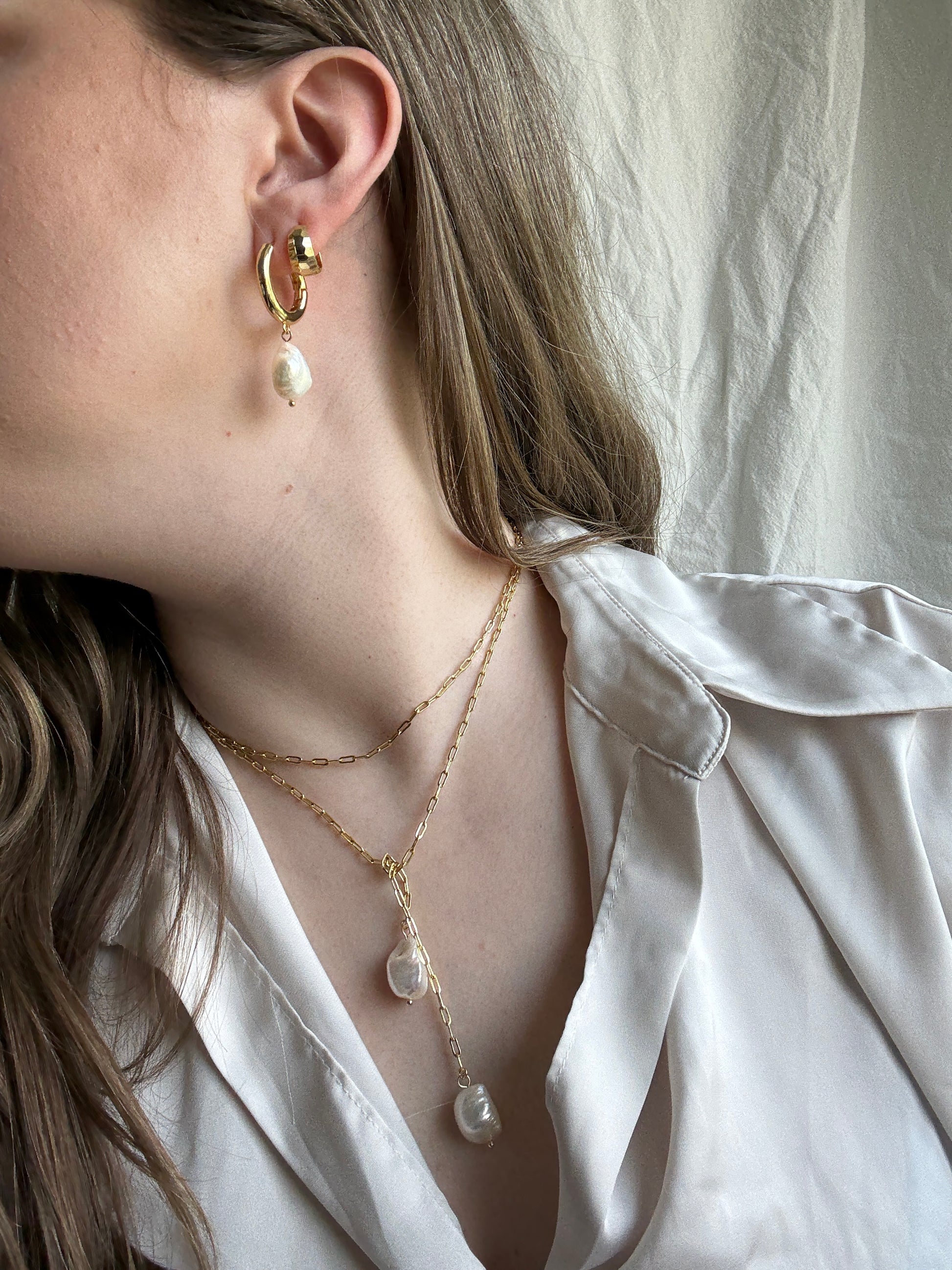 Pearl Lariat Necklace - Layer It Jewelry
