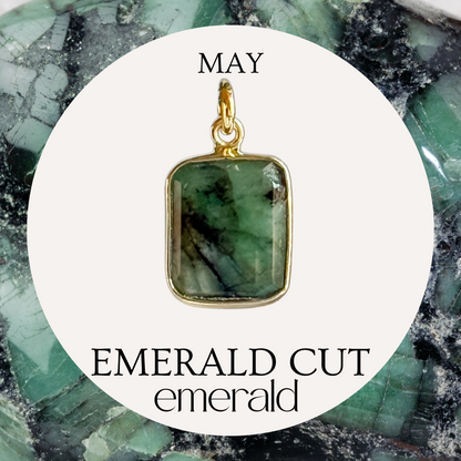 Faceted Emerald Gemstone Charm - Layer It Jewelry