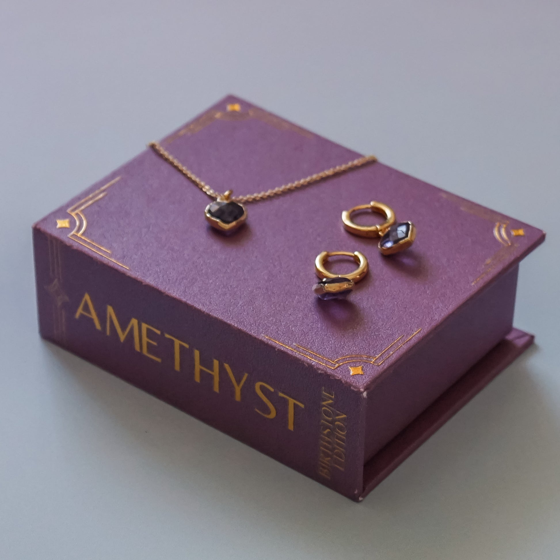 Cora Birthstone Jewelry Set – Heart Necklace & Huggie Earrings | Birthstone Gift Set - Layer It Jewelry
