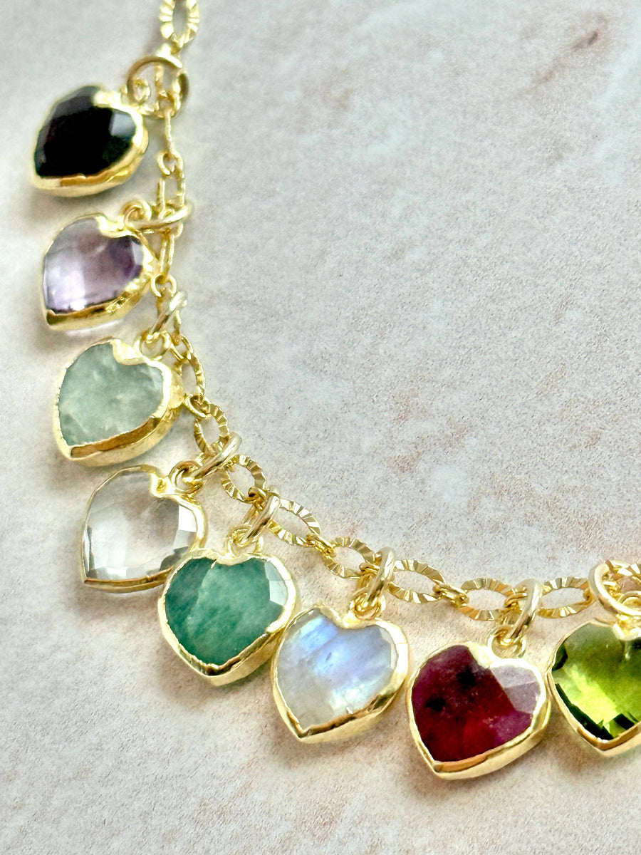 Cora Birthstone Heart Charm