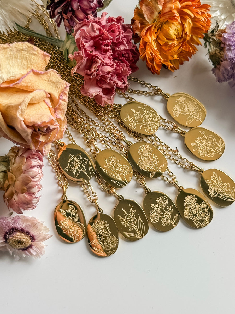 Birthflower Pendant Necklace