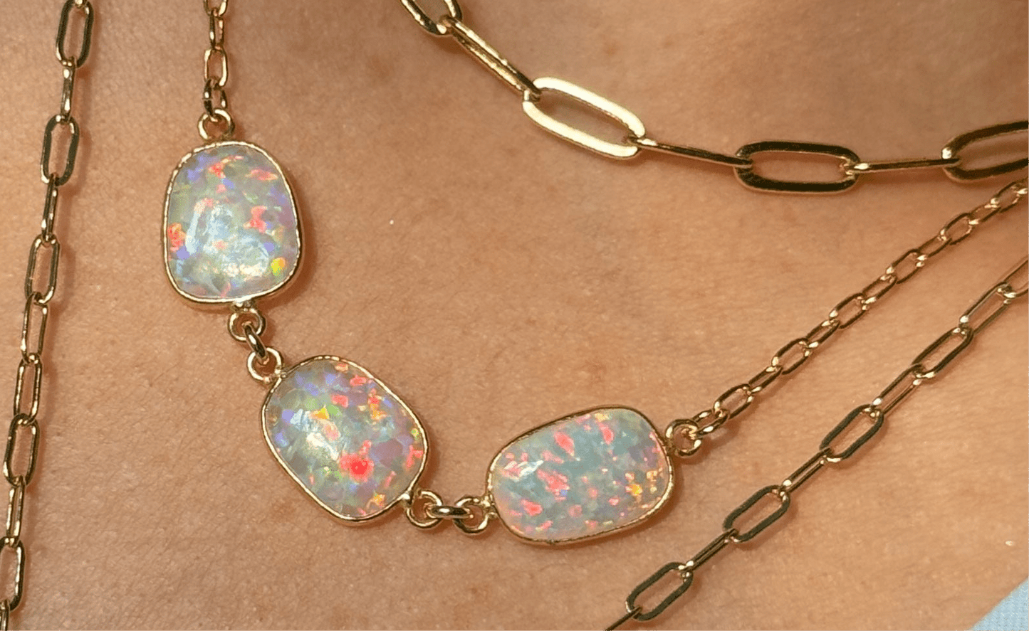 Adjustable White Opal Necklace - Layer It Jewelry