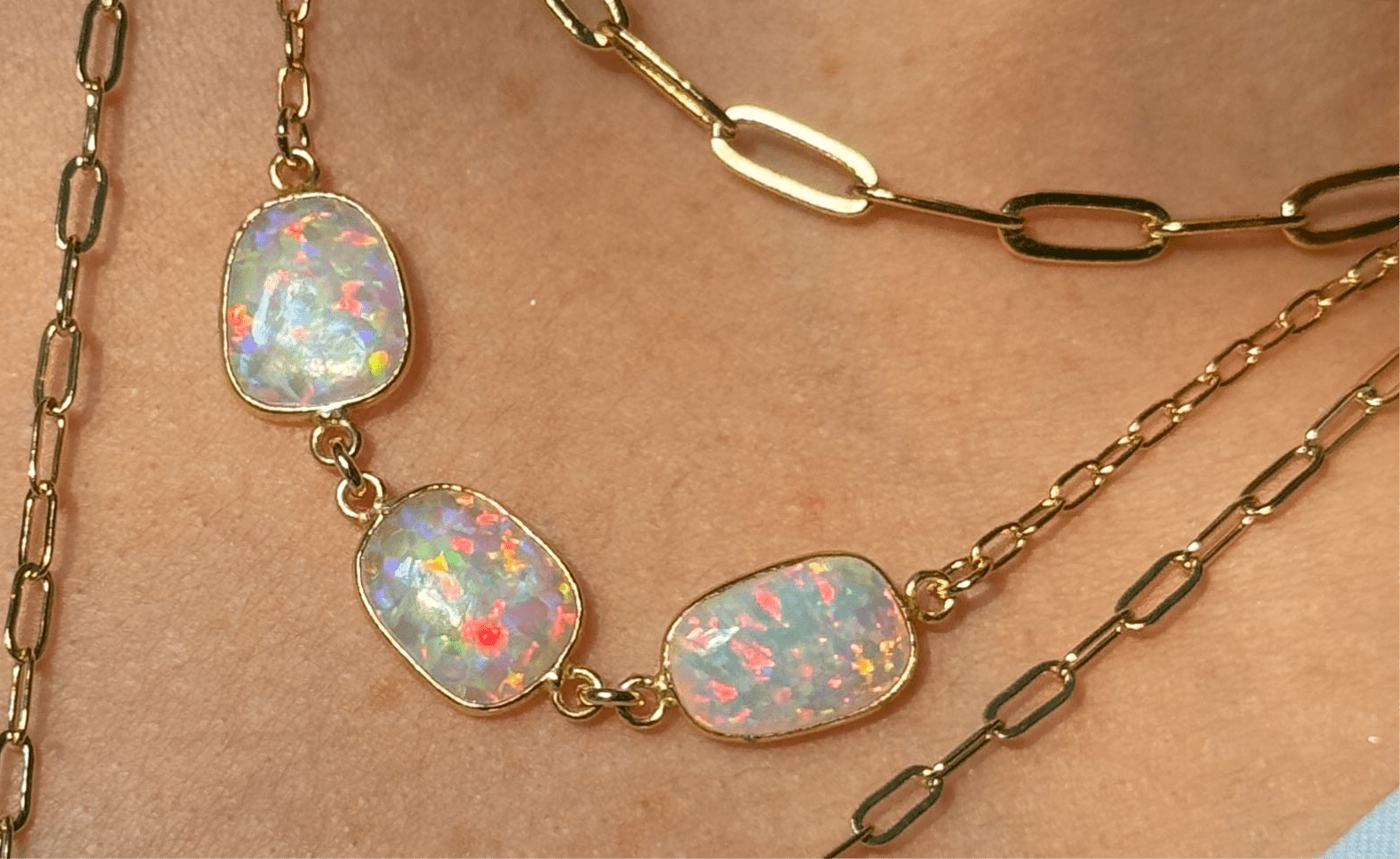 Adjustable White Opal Necklace - Layer It Jewelry