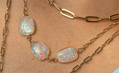 Adjustable White Opal Necklace - Layer It Jewelry