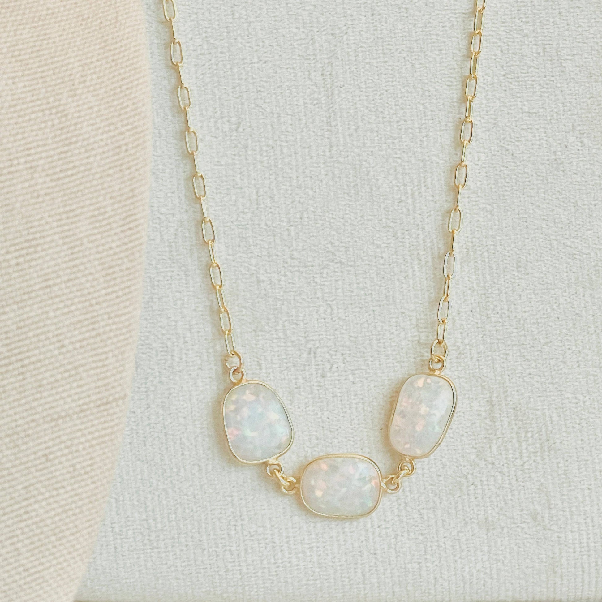 Adjustable White Opal Necklace - Layer It Jewelry