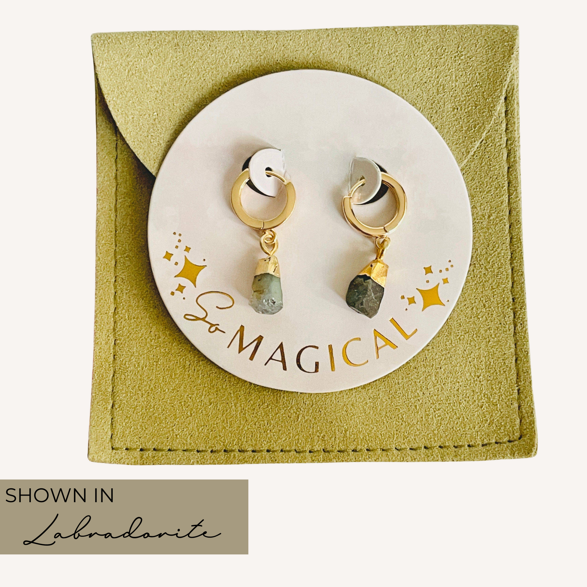 Rough Gemstone Huggies