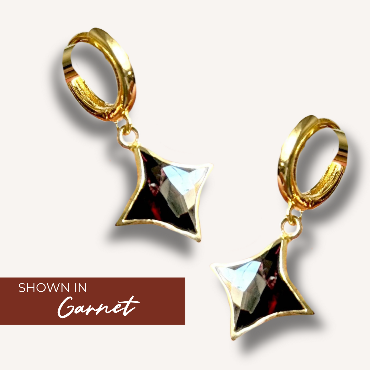 Star Gemstone Huggies- Birthstones