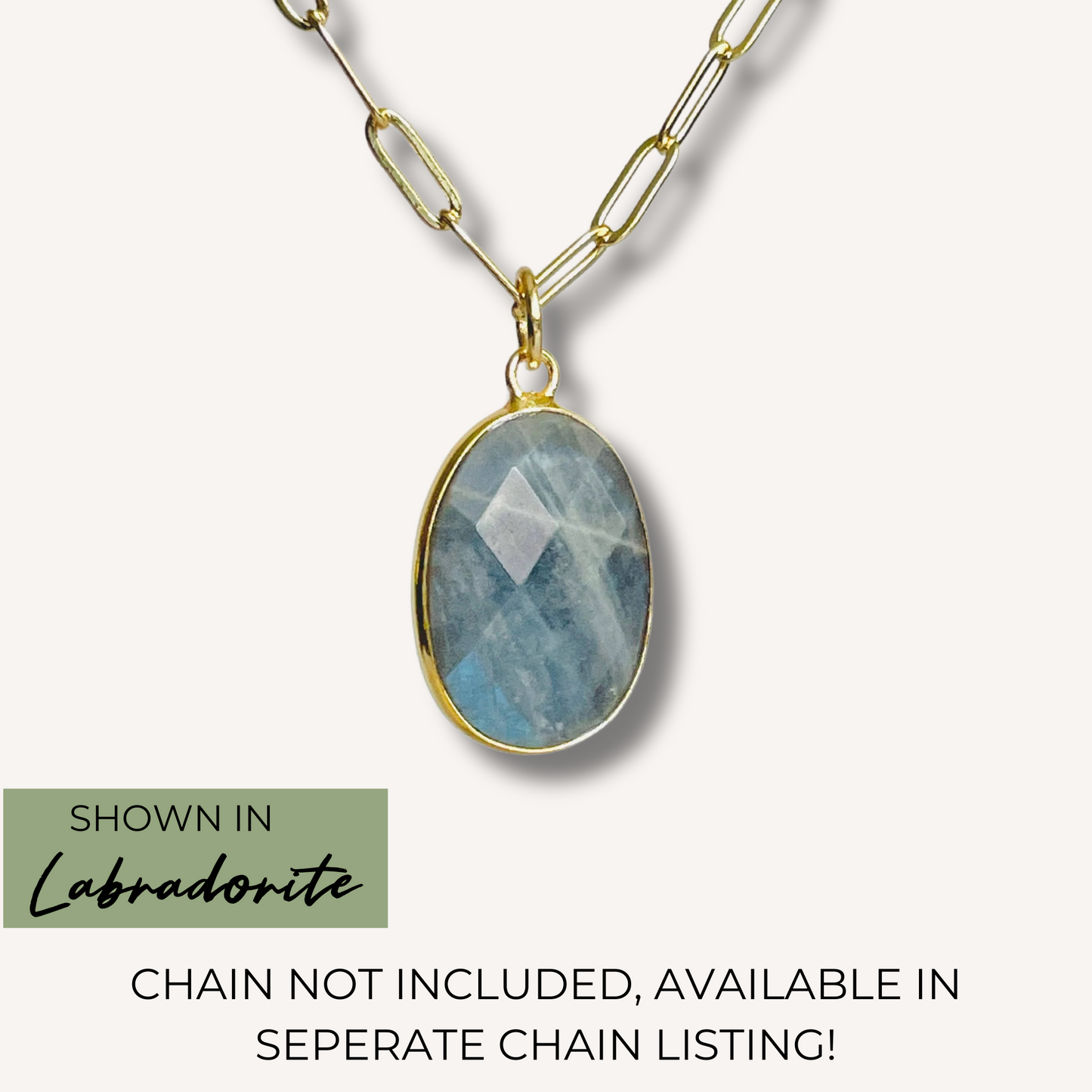 Oval Gemstone Charms