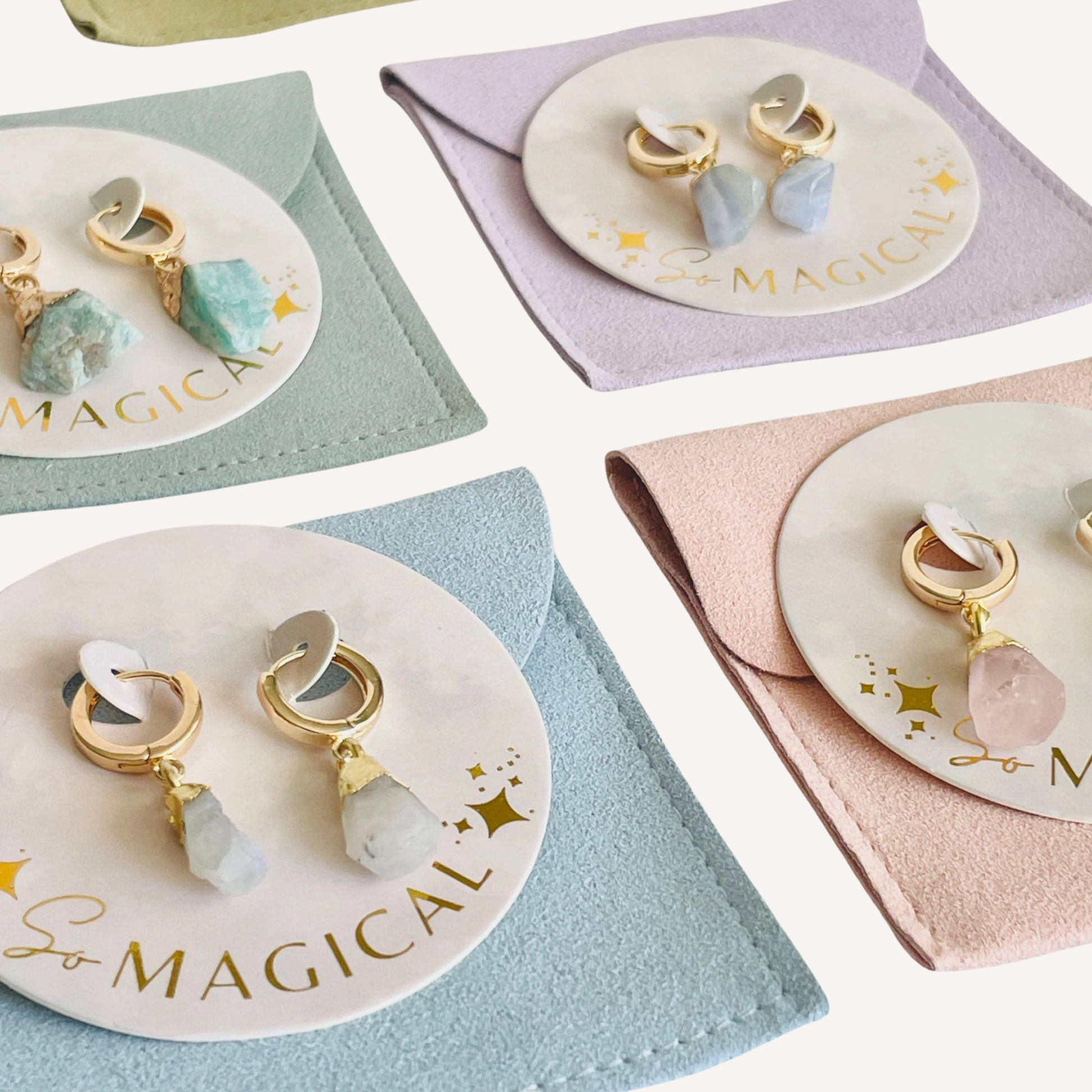 Rough Gemstone Huggies